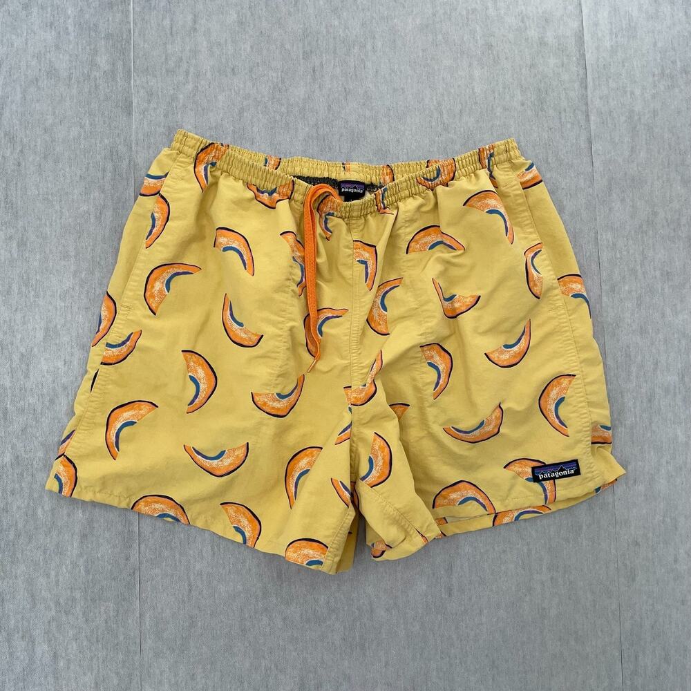 Patagonia Shorts Adult Large Baggies Melons Surfboard Yellow Unlined Mens L